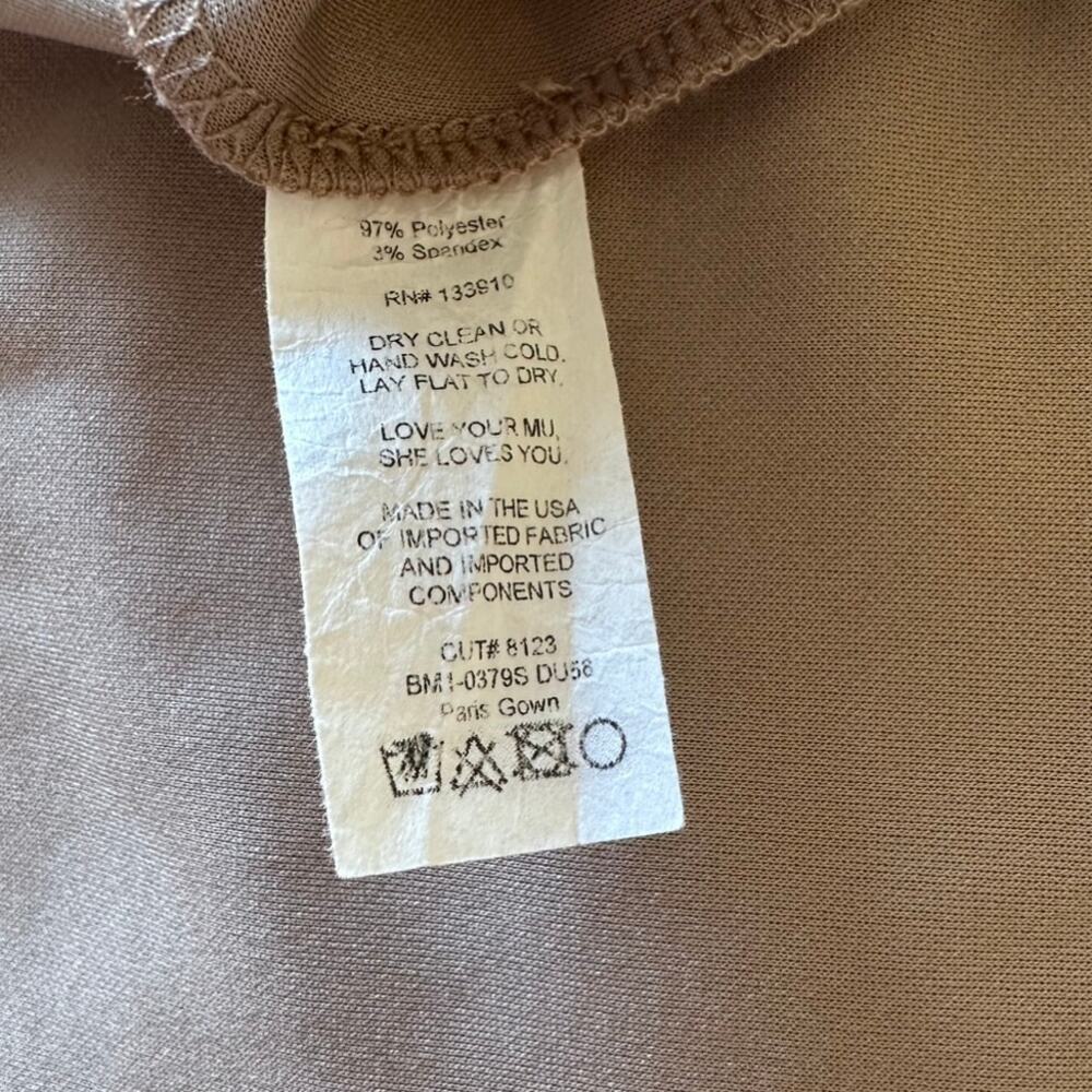 show me your mumu paris gown maxi dress dune brown stretch women large - Picture 12 of 13